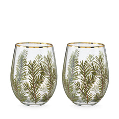 Woodland Stemless Wine Glass Set by Twine