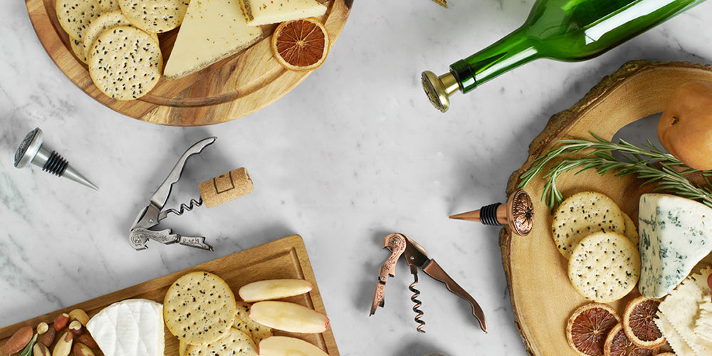 Ceramic Brie Baker & Acacia Wood Spreader Set by Twine - The Best Wine Store