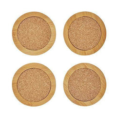 Round Bamboo & Cork Coasters by Twine