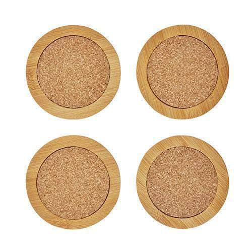 Round Bamboo & Cork Coasters by Twine
