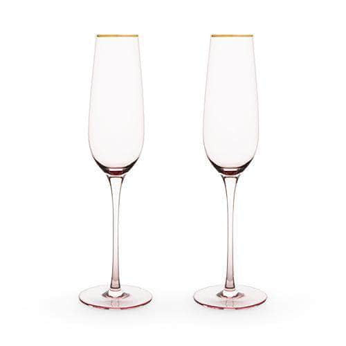 Twine Linger Crystal Glass Champagne Flutes Set of 2 - 10oz Stemmed  Champagne Glass for Sparkling Wine
